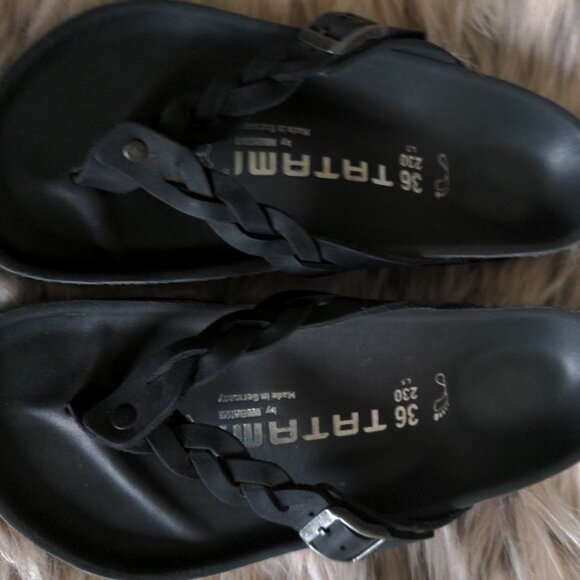 BIRKENSTOCK TATAMI ADRIA FLECHT BLACK LEATHER 36 NIB - Picture 2 of 7